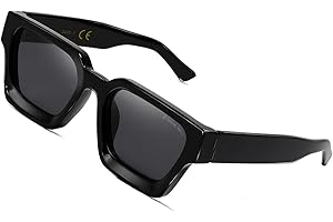 SHEEN KELLY Retro dikke rechthoekige dikke zonnebril voor vrouwen mannen trendy klassiek smal vierkant zwart schildpad montuur mode zonnebril