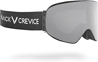 Black Crevice Skibril, uniseks skibril met frameloos design, snowboardbril met cilindrische glazen, skibril met uv-bescher...