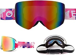 Skibril Snowboardmasker voor heren Dames Skibrillen Sneeuwbescherming over bril Volwassen (kleur: A, maat: één maat)