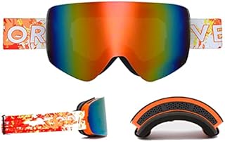 Skibril Snowboardmasker voor heren Dames Skibrillen Sneeuwbescherming over bril Volwassen (kleur: C, maat: één maat)