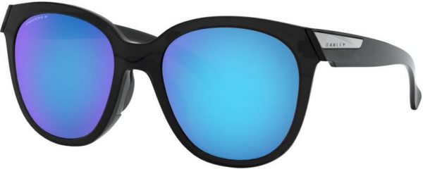 Zonnebril Oakley Low Key voor Dames in de kleur Zwart met Prizm Sapphire Polarized gekleurde glazen