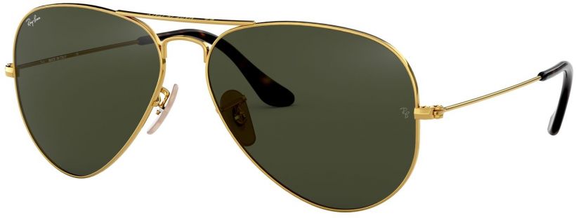 Zonnebril Ray-Ban® Aviator Large Metal Classic voor Heren, Dames in de kleur Goud met Dark Green gekleurde glazen