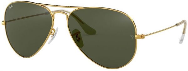 Zonnebril Ray-Ban® Aviator Large Metal Classic voor Heren, Dames in de kleur Goud met Grey Green gekleurde glazen