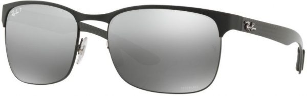 Zonnebril Ray-Ban®  Chromance voor Heren in de kleur Zwart met Grey Mirror Grey Gradient Polarized gekleurde glazen