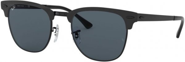 Zonnebril Ray-Ban® Clubmaster Metal voor Heren, Dames in de kleur Zwart met Blue gekleurde glazen