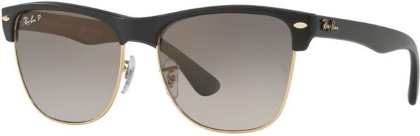 Zonnebril Ray-Ban® Clubmaster Oversized voor Heren in de kleur Zwart met Grey Gradient Dark Grey Polarized gekleurde glazen