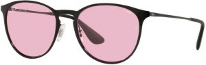 Zonnebril Ray-Ban® Erika Metal voor Dames in de kleur Zwart met Evolve Photo Pink To Blue gekleurde glazen