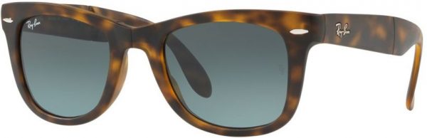 Zonnebril Ray-Ban® Folding Wayfarer voor Heren in de kleur Bruin met Blue Gradient Grey gekleurde glazen