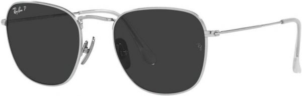 Zonnebril Ray-Ban® Frank voor Heren in de kleur Zilver met Polar Black gekleurde glazen