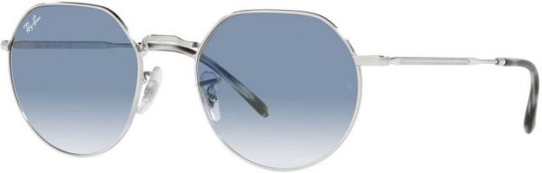Zonnebril Ray-Ban® Jack voor Heren, Dames in de kleur Zilver met Clear Gradient Blue gekleurde glazen