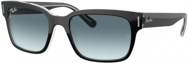 Zonnebril Ray-Ban® Jeffrey voor Heren in de kleur Zwart met Blue Gradient Grey gekleurde glazen