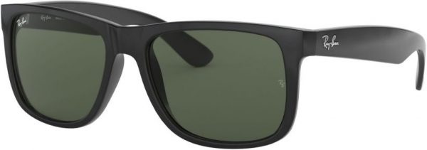 Zonnebril Ray-Ban® Justin voor Heren, Dames in de kleur Zwart met Green gekleurde glazen