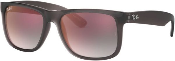 Zonnebril Ray-Ban® Justin voor Heren, Dames in de kleur Grijs met Grey Gradient Mirror Red gekleurde glazen