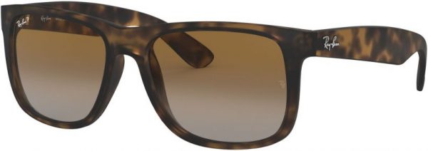 Zonnebril Ray-Ban® Justin voor Heren, Dames in de kleur Bruin met Polarized Brown Gradient gekleurde glazen