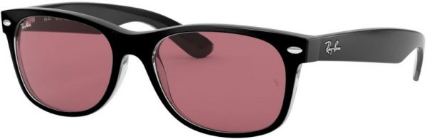 Zonnebril Ray-Ban® New Wayfarer voor Heren in de kleur Zwart met Violet Photo Mir Gold gekleurde glazen