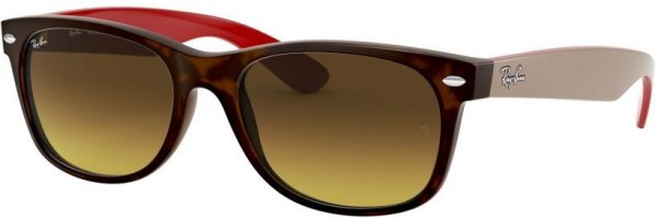 Zonnebril Ray-Ban® New Wayfarer voor Heren in de kleur Bruin met Brown Gradient Dark Brown gekleurde glazen