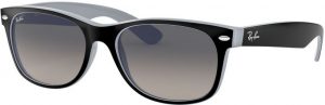 Zonnebril Ray-Ban® New Wayfarer voor Heren in de kleur Zwart met Grey Gradient Dark Grey gekleurde glazen