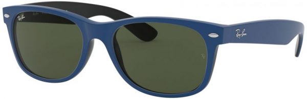 Zonnebril Ray-Ban® New Wayfarer voor Heren, Dames in de kleur Blauw met Green gekleurde glazen