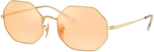 Zonnebril Ray-Ban® Octagon voor Heren, Dames in de kleur Goud met Photo Orange Mirror Gold gekleurde glazen