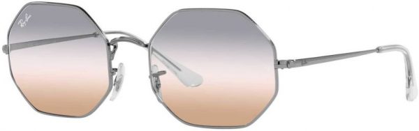 Zonnebril Ray-Ban® Octagon voor Heren, Dames in de kleur Zilver met Pink Gradient Grey gekleurde glazen