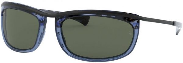 Zonnebril Ray-Ban® Olympian I voor Heren, Dames in de kleur Bruin met Green gekleurde glazen