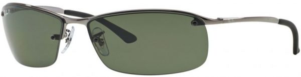Zonnebril Ray-Ban®  voor Heren in de kleur Grijs met Polarized Green gekleurde glazen