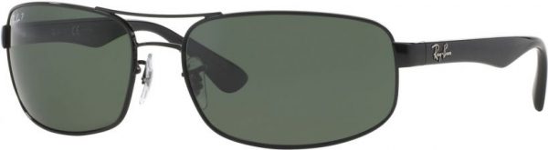 Zonnebril Ray-Ban®  voor Heren in de kleur Zwart met Dark Green Polarized gekleurde glazen