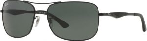 Zonnebril Ray-Ban®  voor Heren in de kleur Zwart met Green gekleurde glazen