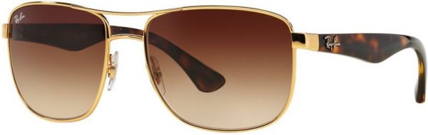 Zonnebril Ray-Ban®  voor Heren in de kleur Goud met Brown Gradient gekleurde glazen