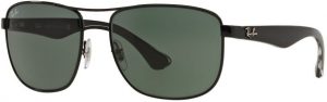 Zonnebril Ray-Ban®  voor Heren in de kleur Zwart met Grey Green gekleurde glazen