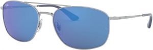 Zonnebril Ray-Ban®  voor Heren in de kleur Zilver met Blue Mirror Blue gekleurde glazen