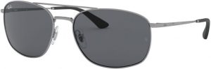 Zonnebril Ray-Ban®  voor Heren in de kleur Zilver met Dark Gray gekleurde glazen