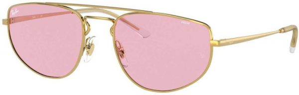 Zonnebril Ray-Ban®  voor Heren, Dames in de kleur Goud met Evolve Photo Pink To Blue gekleurde glazen