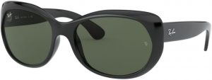 Zonnebril Ray-Ban®  voor Dames in de kleur Zwart met Green gekleurde glazen