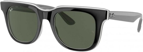 Zonnebril Ray-Ban®  voor Heren, Dames in de kleur Zwart met Dark Green gekleurde glazen