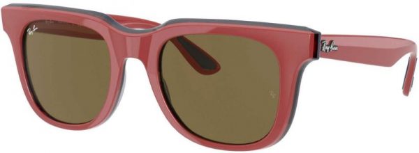 Zonnebril Ray-Ban®  voor Heren, Dames in de kleur Rood met Dark Brown gekleurde glazen