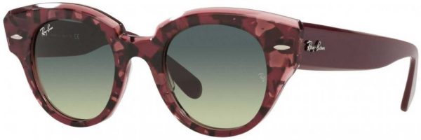 Zonnebril Ray-Ban® Roundabout voor Dames in de kleur Bruin met Green Gradient gekleurde glazen