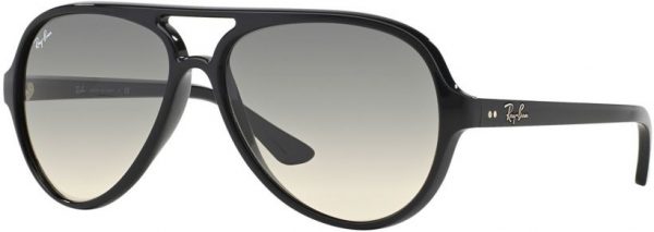 Zonnebril Ray-Ban® Cats 5000 voor Heren, Dames in de kleur Zwart met Crystal Grey Gradient gekleurde glazen