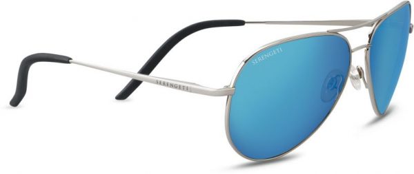 Zonnebril Serengeti  voor Heren, Dames in de kleur Zilver met 555nm Blue gekleurde glazen