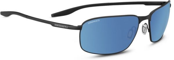 Zonnebril Serengeti  voor Heren, Dames in de kleur Zwart met 555nm Blue gekleurde glazen